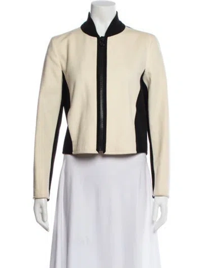 Pre-owned Akris Wool Colorblock Pattern Evening Jacket In Neutral