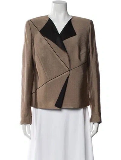 Pre-owned Akris Wool Colorblock Pattern Evening Jacket In Neutral