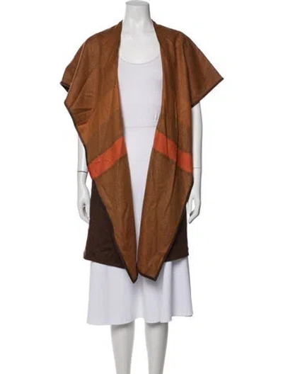 Pre-owned Akris Wool Colorblock Pattern Sweater In Brown
