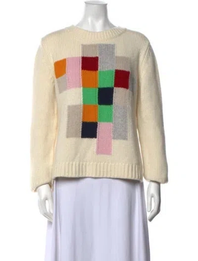 Pre-owned Akris Wool Colorblock Pattern Sweater In Neutrals