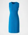 Akris Wool Crepe Sheath Dress In Blue