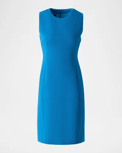 Akris Wool Crepe Sheath Dress In Blue