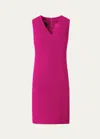 Akris Wool Crepe Sheath Dress In Magenta