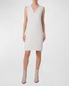 Akris Wool Crepe Sheath Dress In Sand
