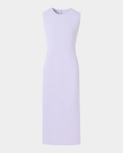 Akris Wool Crepe Sleeveless Sheath Dress In Purple