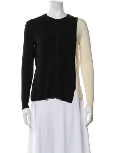 Pre-owned Akris Wool Crew Neck Sweater In Black