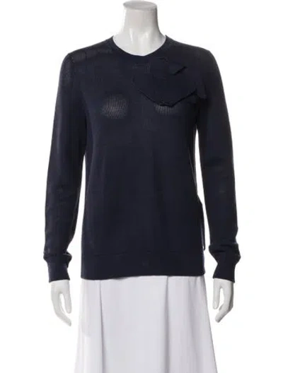 Pre-owned Akris Wool Crew Neck Sweater In Black