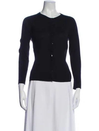 Pre-owned Akris Wool Crew Neck Sweater In Blue