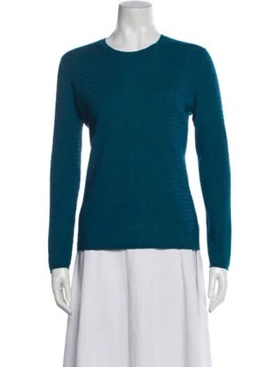 Pre-owned Akris Wool Crew Neck Sweater In Blue