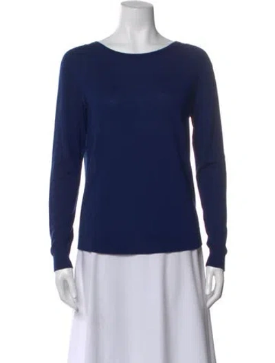 Pre-owned Akris Wool Crew Neck Sweater In Blue
