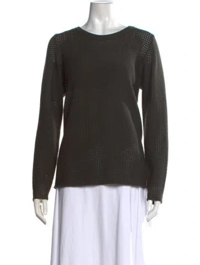 Pre-owned Akris Wool Crew Neck Sweater In Green