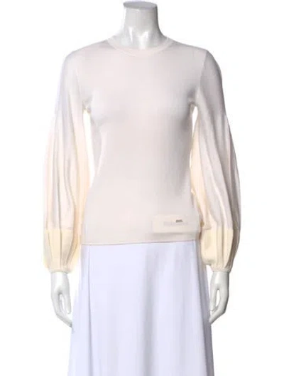 Pre-owned Akris Wool Crew Neck Sweater In Neutral