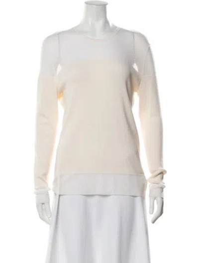 Pre-owned Akris Wool Crew Neck Sweater In Neutrals
