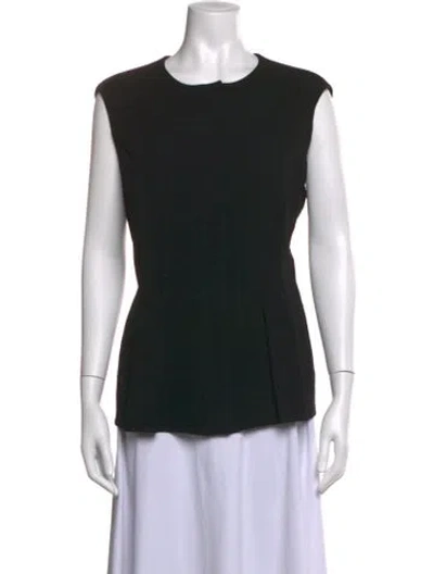 Pre-owned Akris Wool Crew Neck Top In Black