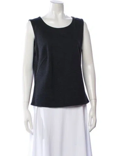 Pre-owned Akris Wool Crew Neck Top In Blue