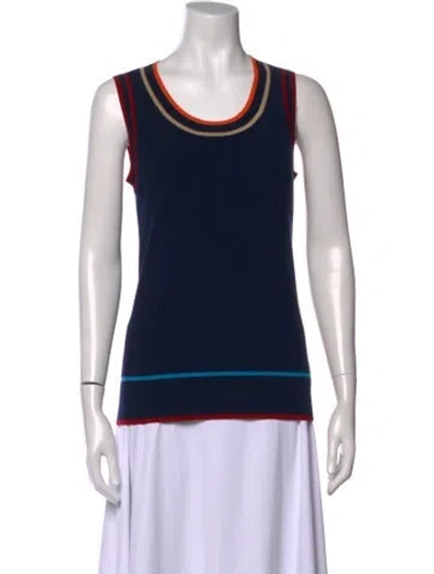 Pre-owned Akris Wool Crew Neck Top In Blue