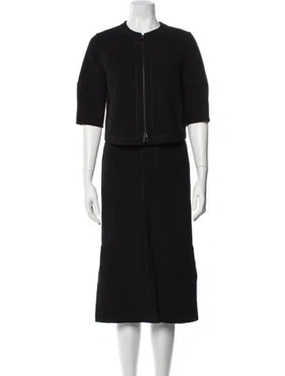 Pre-owned Akris Wool Dress Set In Black