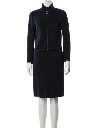 Pre-owned Akris Wool Dress Set In Blue