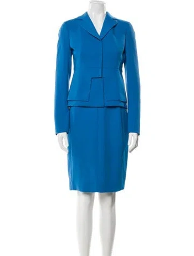 Pre-owned Akris Wool Dress Set In Blue