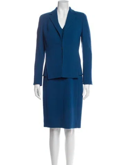 Pre-owned Akris Wool Dress Set In Blue