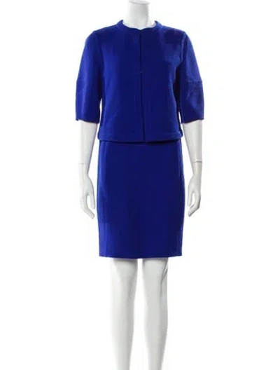 Pre-owned Akris Wool Dress Set In Blue