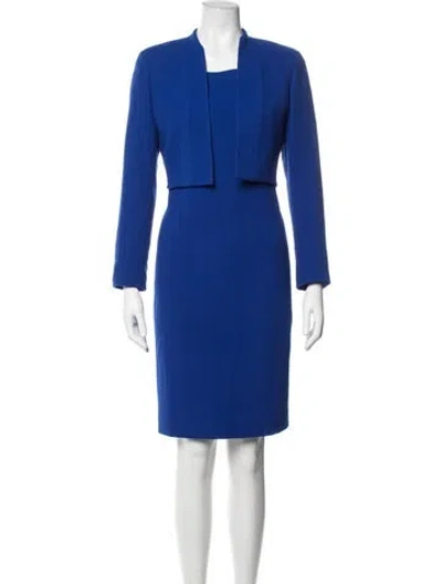 Pre-owned Akris Wool Dress Set In Blue