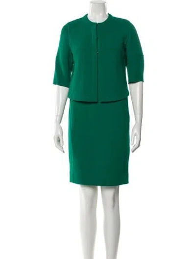 Pre-owned Akris Wool Dress Set In Green