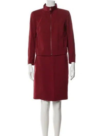 Pre-owned Akris Wool Dress Set In Red