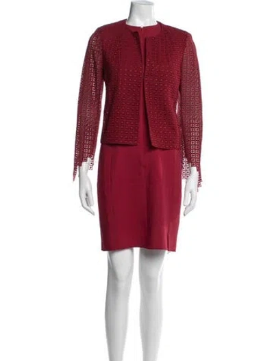 Pre-owned Akris Wool Dress Set In Red