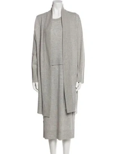 Pre-owned Akris Wool Dress Set W/ Tags In Gray