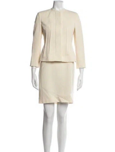 Pre-owned Akris Wool Dress Set In Yellow