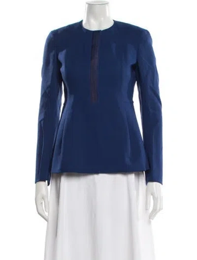 Pre-owned Akris Wool Evening Jacket In Blue