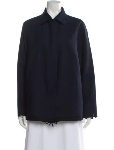 Pre-owned Akris Wool Evening Jacket In Blue