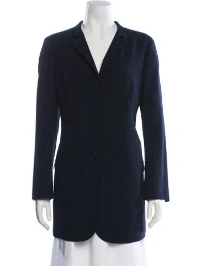 Pre-owned Akris Wool Evening Jacket In Blue