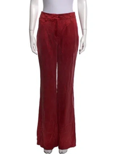 Pre-owned Akris Wool Flared Pants In Red