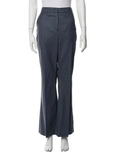 Pre-owned Akris Wool Flared Pants In Blue
