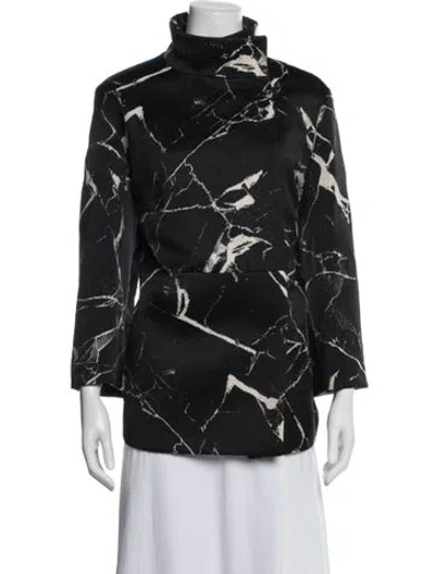 Pre-owned Akris Wool Graphic Print Jacket In Black