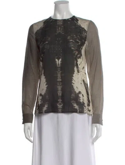 Pre-owned Akris Wool Graphic Print Top In Multi