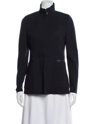 Pre-owned Akris Wool Jacket In Blue