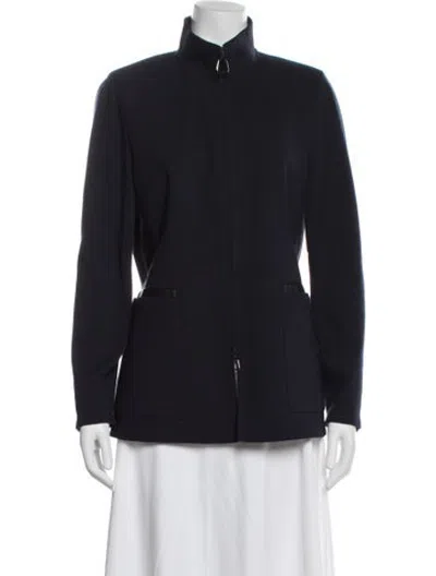 Pre-owned Akris Wool Jacket In Blue