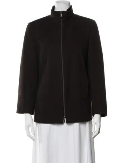 Pre-owned Akris Wool Jacket In Brown