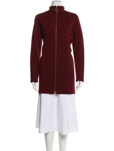 Pre-owned Akris Wool Jacket In Burgundy