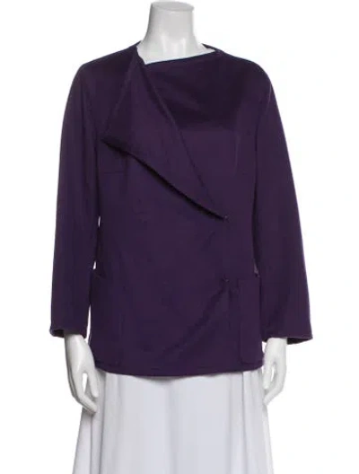 Pre-owned Akris Wool Jacket In Purple