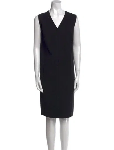 Pre-owned Akris Wool Knee-length Dress In Black