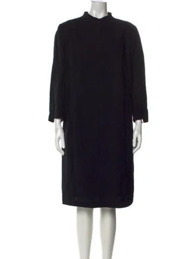 Pre-owned Akris Wool Knee-length Dress In Black