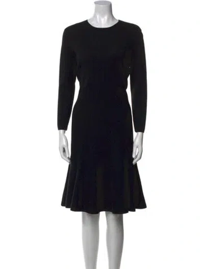 Pre-owned Akris Wool Knee-length Dress In Black