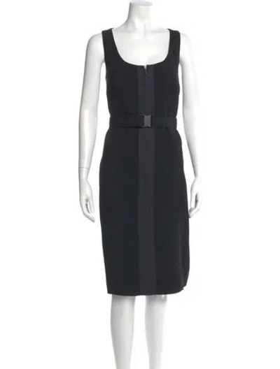Pre-owned Akris Wool Knee-length Dress In Black
