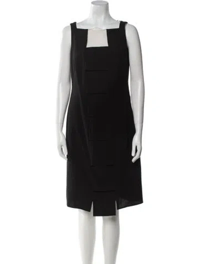 Pre-owned Akris Wool Knee-length Dress In Black