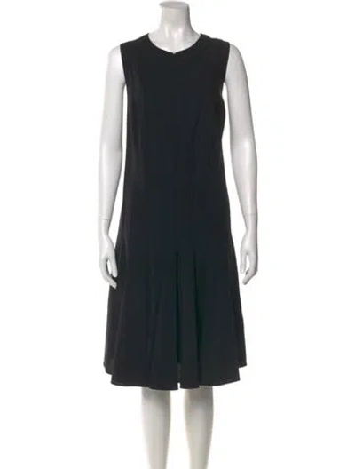 Pre-owned Akris Wool Knee-length Dress In Black