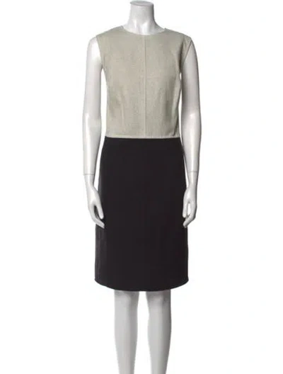 Pre-owned Akris Wool Knee-length Dress In Black